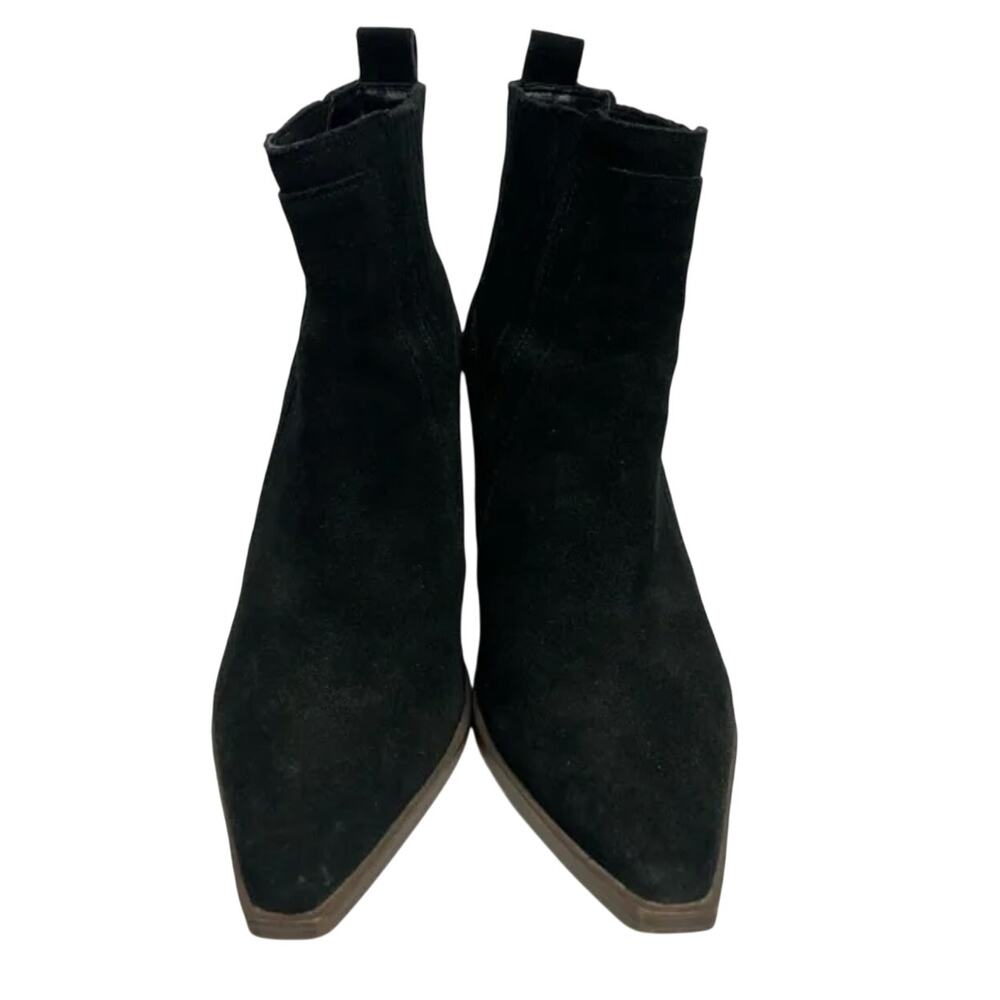 Vince Camuto Wenverna Boots 9.5 Black Suede Western Heel Ankle Booties - Picture 2 of 7